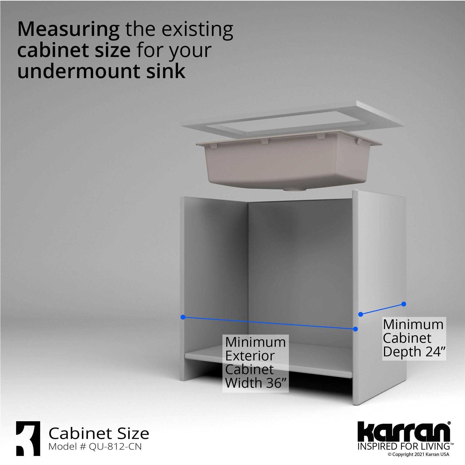 Karran QU 812 Quartz 32.5 in. Large Single Bowl Undermount Kitchen Sink QU-812 - Cheap Fitting