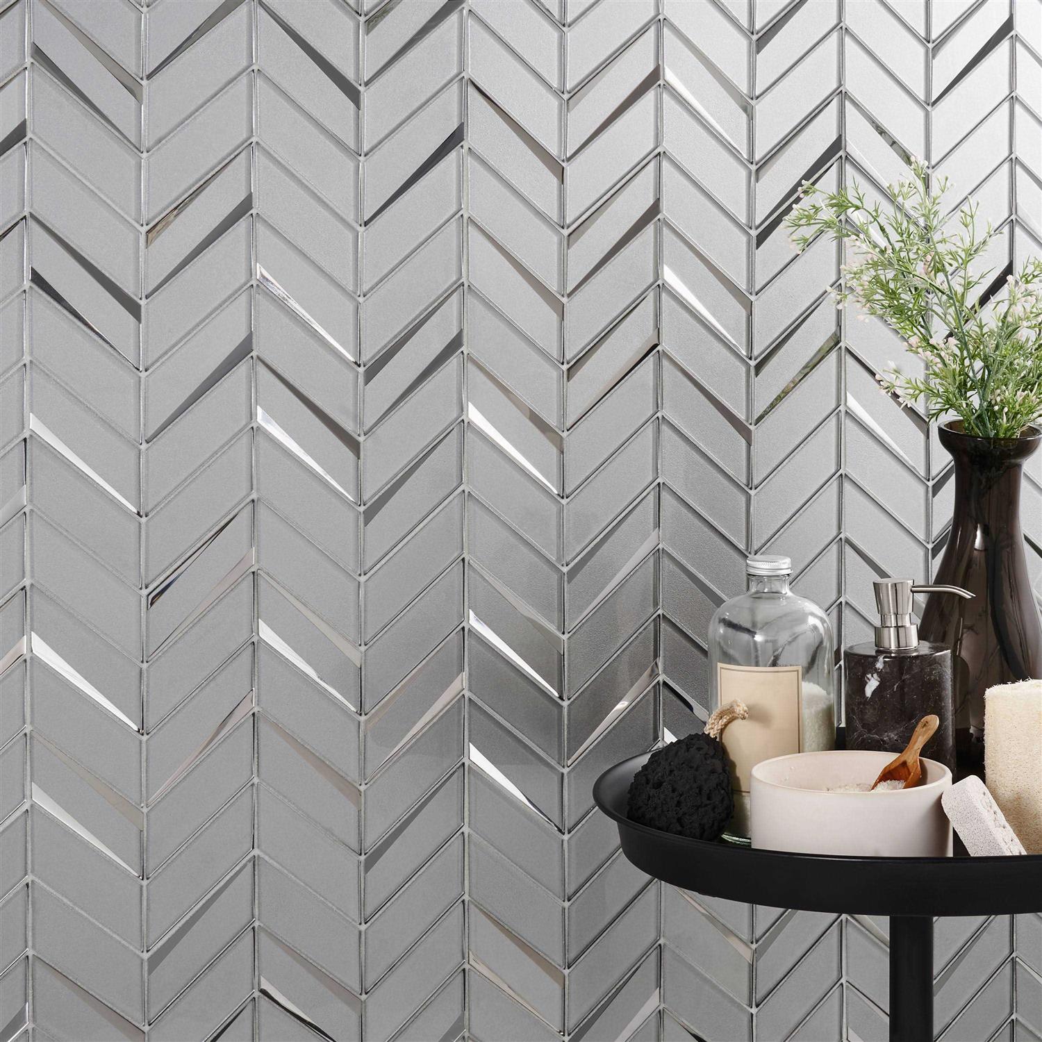 Glass Backsplash Tile Mogo 2 x 5 Marble Herringbone Mosaic Tile Ivy Hill Tile - Cheap Fitting