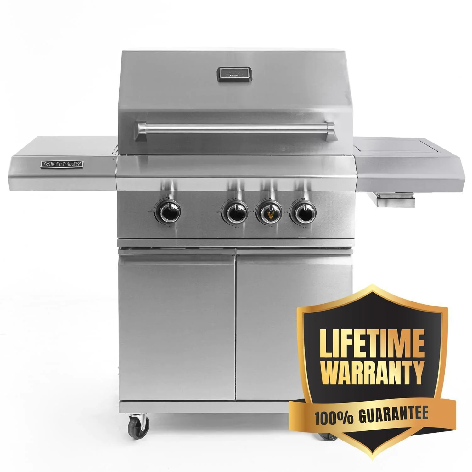 Victory 3-Burner Propane Gas Grill With Infrared Side Burner - BBQ-VCT3BSB-LP - Cheap Fitting