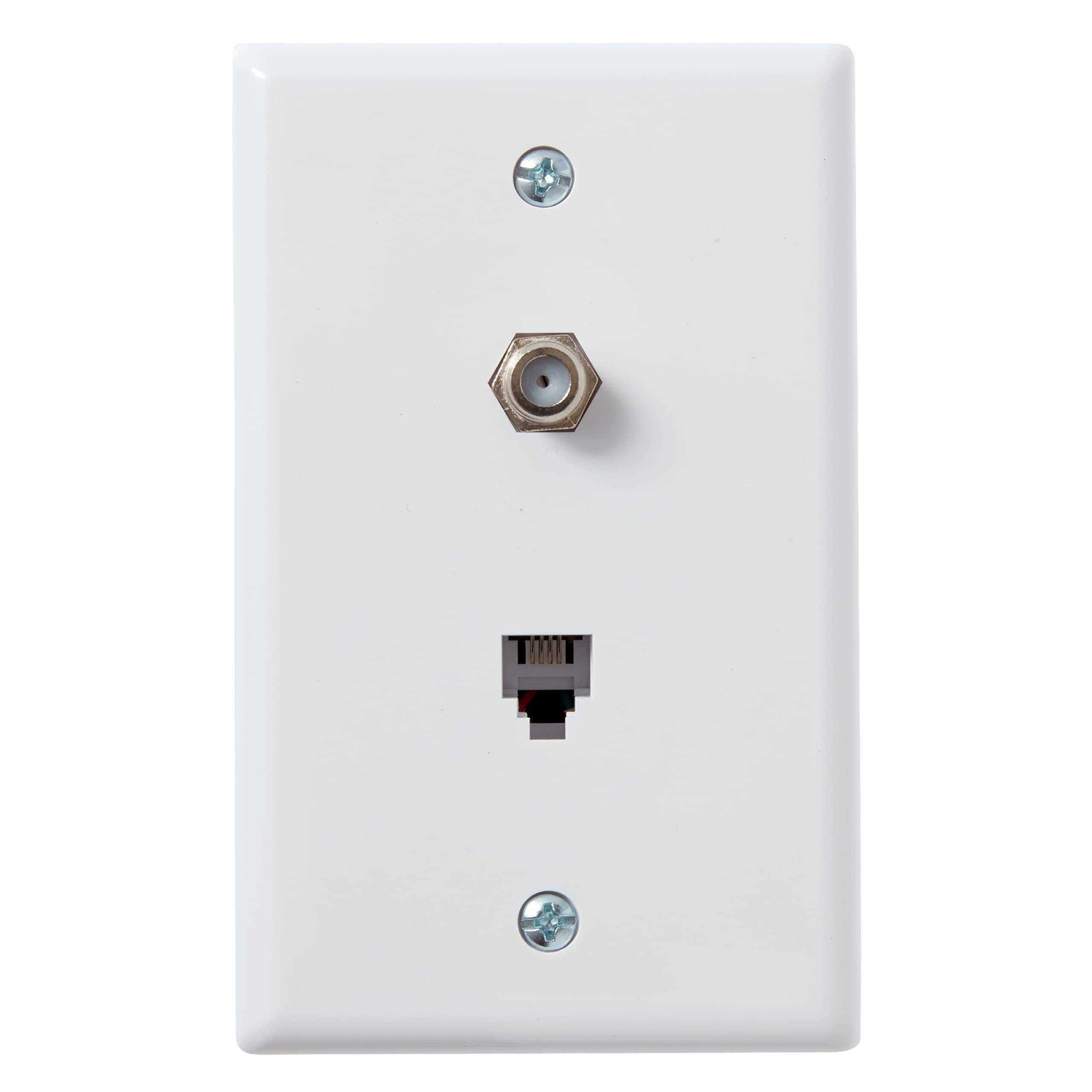 Newhouse Hardware White 1-Gang 1 Phone/1-Coaxial Phone/Video Jack Wall Plate - Cheap Fitting