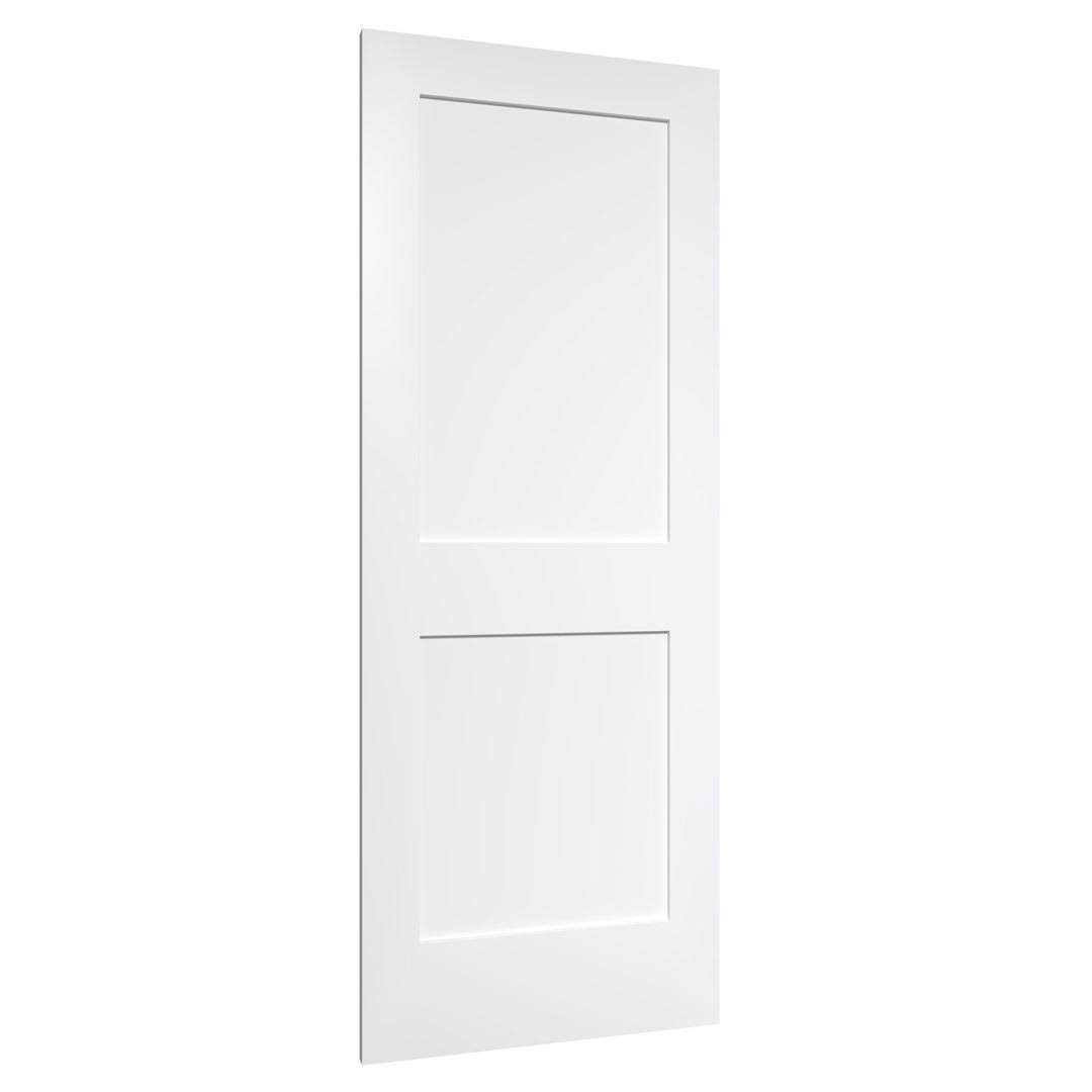 Camaflexi 2 Panel 20-in x 80-in White 2-Panel Square Solid Core Pine Wood Slab Door 2PP20 - Cheap Fitting