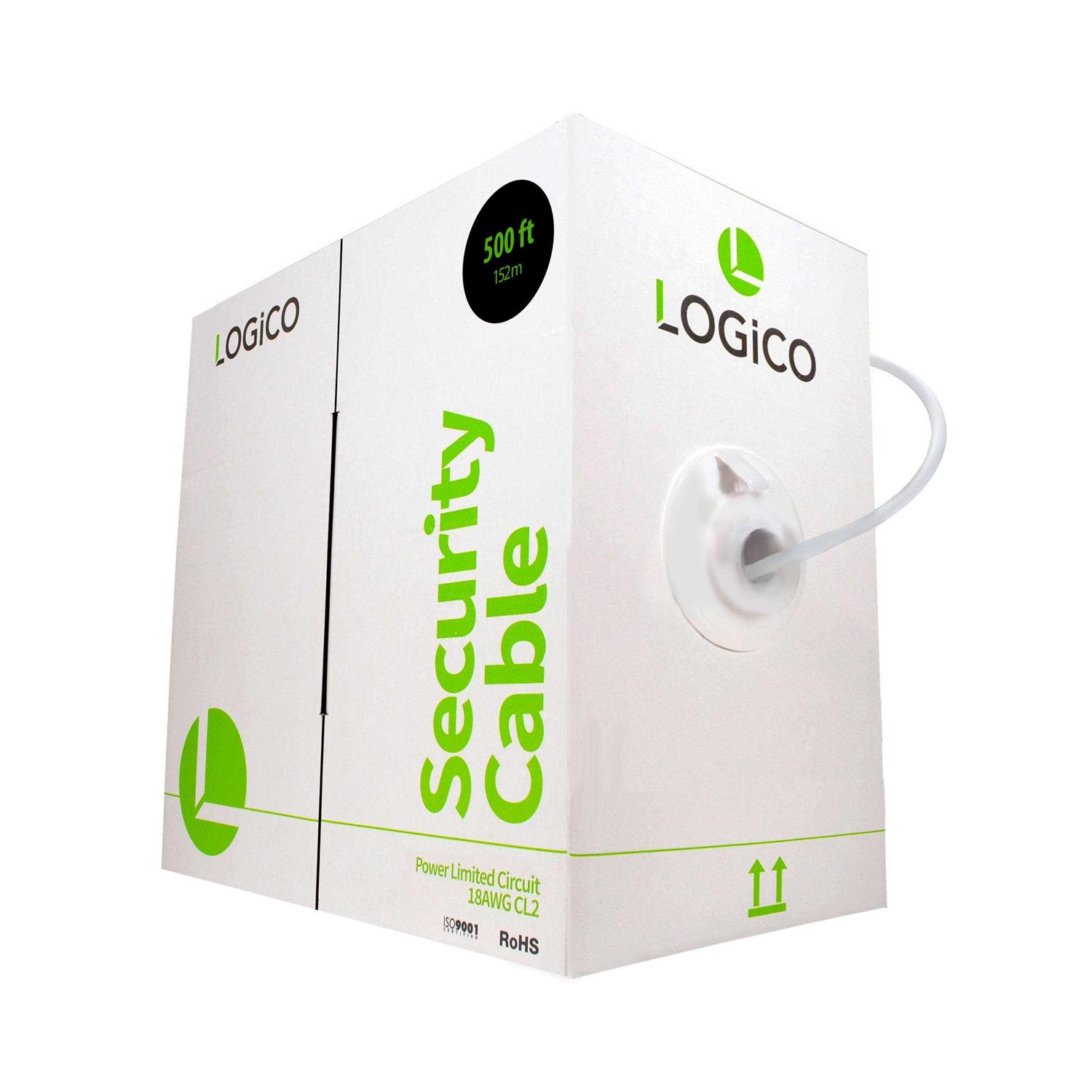 Logico Security Wire Burglar Alarm 18/6 500FT Stranded Shielded Control Speaker Cable - Cheap Fitting