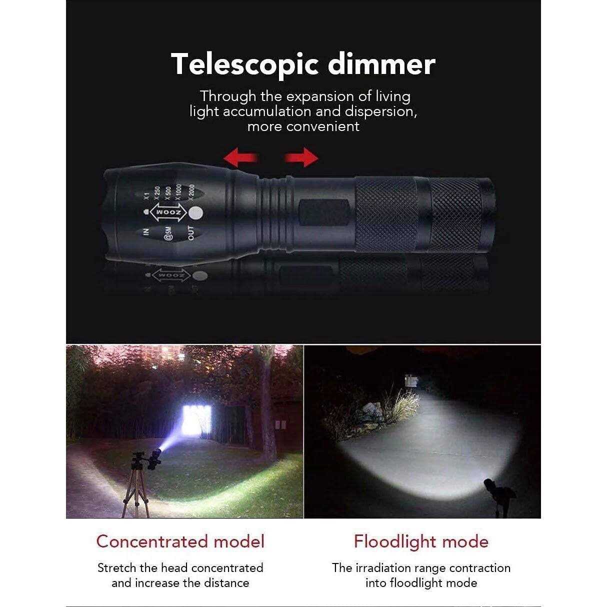 modaao Tactical Flashlight 5 Pack Tac Light Torch Flashlight Tactical Flashlight Brightest LED Flashlight with 5 Modes Adjustable Waterproof Flashlight - Cheap Fitting