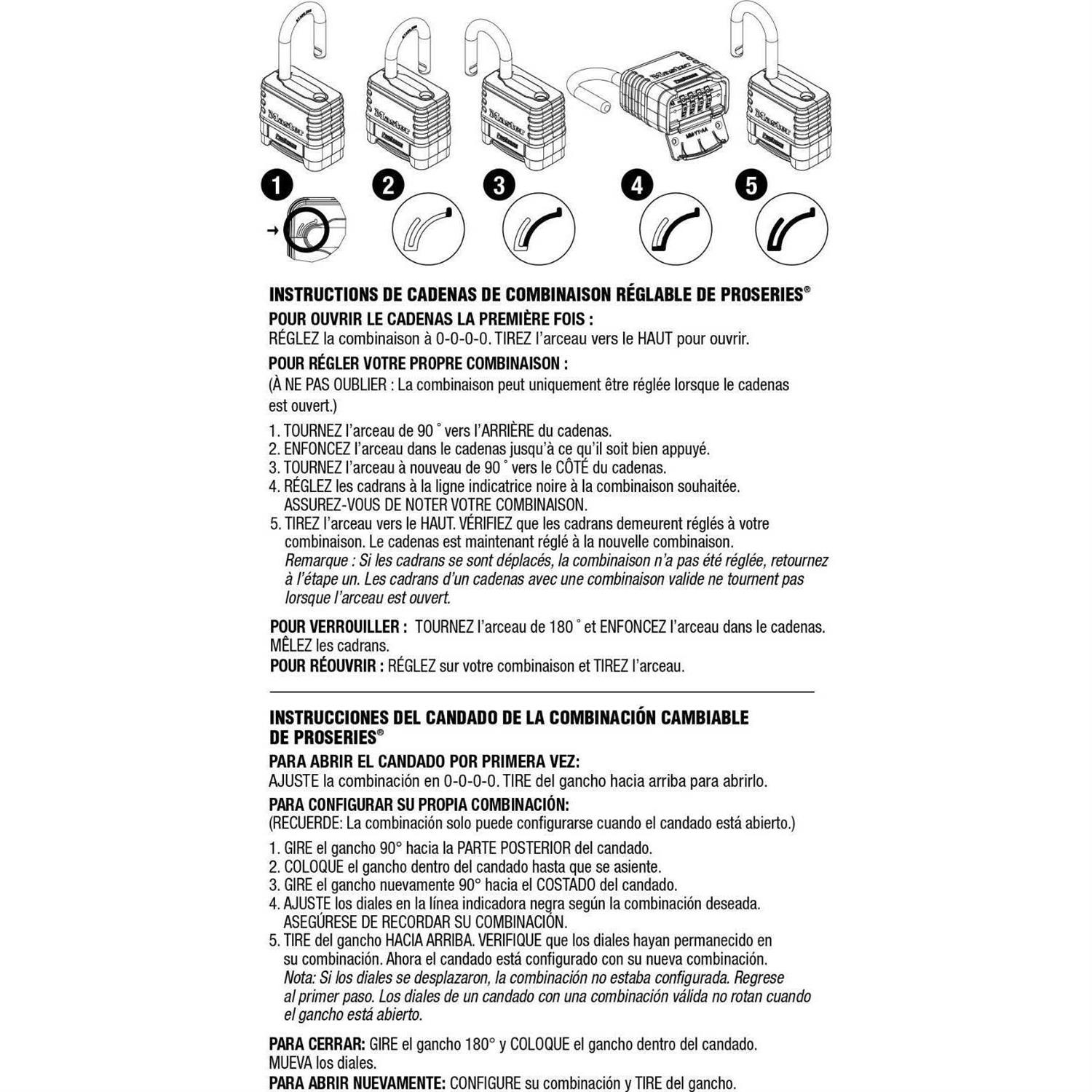 Master Lock 1177 Combination Padlock, Bottom, 4 Dial, Brass - Cheap Fitting