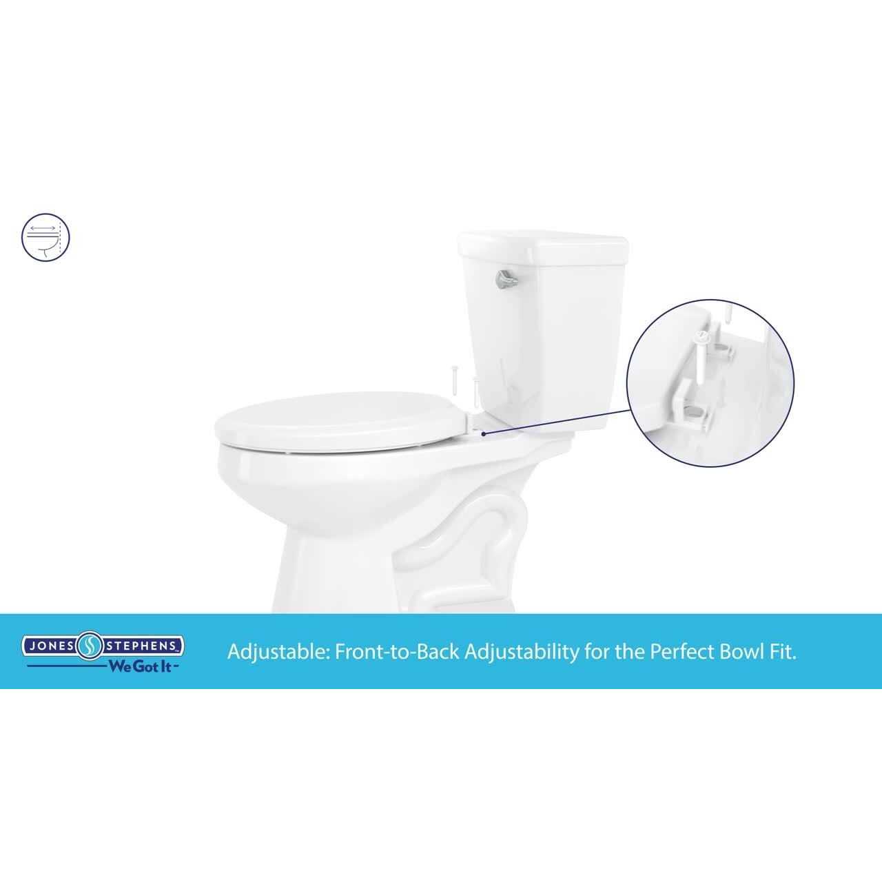 Jones Stephens Deluxe Molded Wood Seat Regency Blue Round Closed Front with Cover C3B4R245 - Cheap Fitting