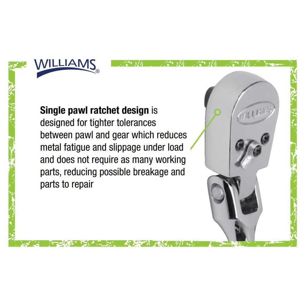 Williams INDUSTRIAL JHWM-52EHFA 1/4 Drive Flex Head Ratchet 7 Overall Length - Cheap Fitting