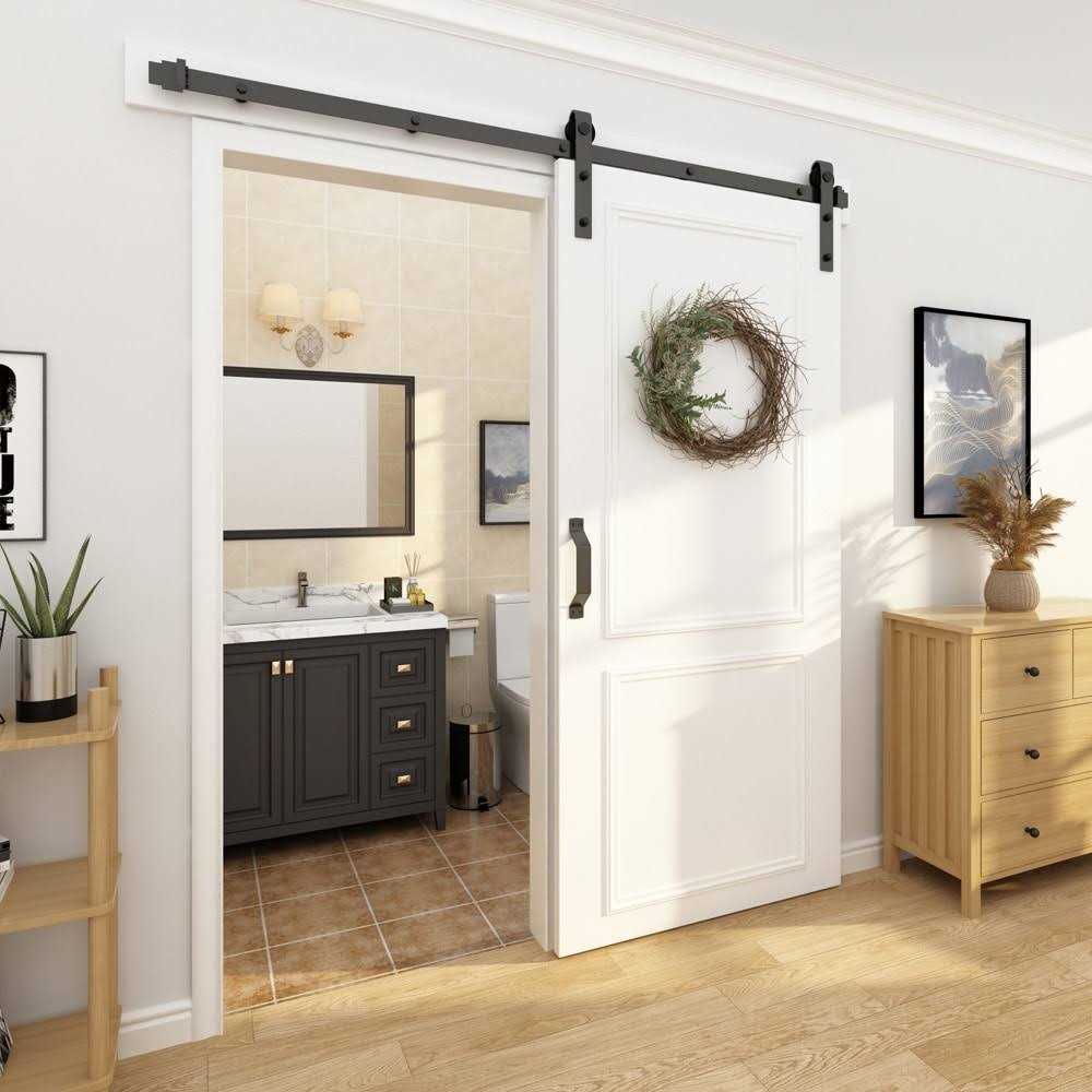 Sliding Standard Single Barn Door Hardware Kit Lazio Track Length - Cheap Fitting