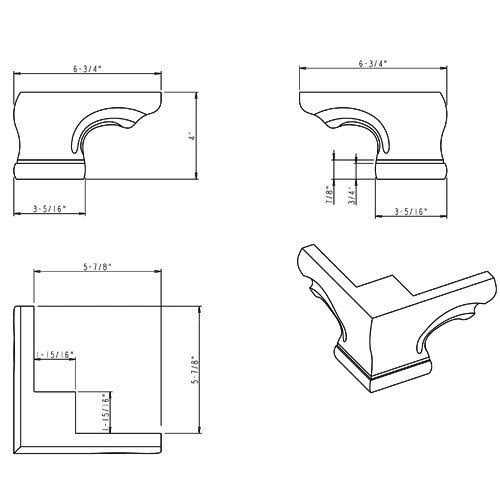 Hardware Resources Corner Pedestal Foot PFCS-RW - Cheap Fitting