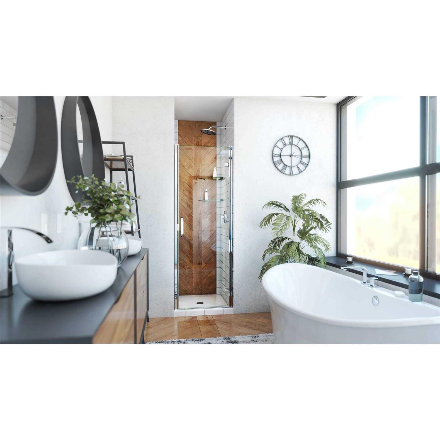 DreamLine Alliance Swing 24 in. W x 72 5/8 in. H Semi-Frameless Swing Shower Door in Oil Rubbed Bronze and SDA224W720VMX06 - Cheap Fitting