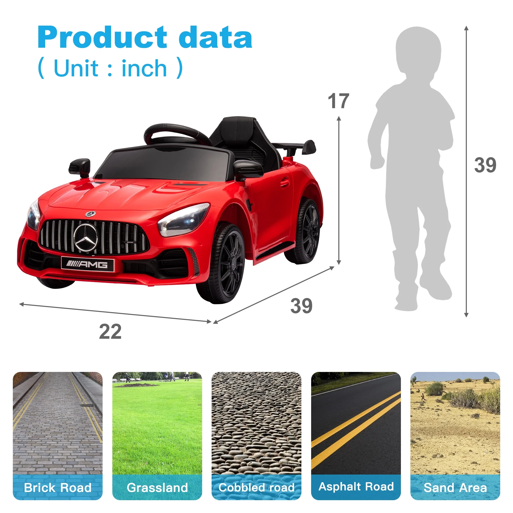 Veryke 12V Kids Ride On Car, Dual Drive Battery Toy Cars with Remote Control & LED Lights - Red - Cheap Fitting