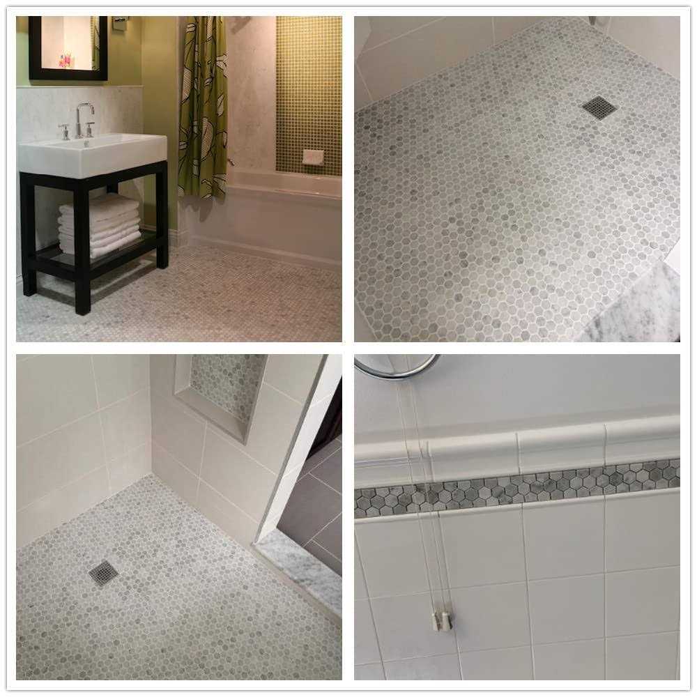 StoneCenterOnline 1 Hexagon Carrera Marble White Carrara Venato Mosaic Tile - Cheap Fitting
