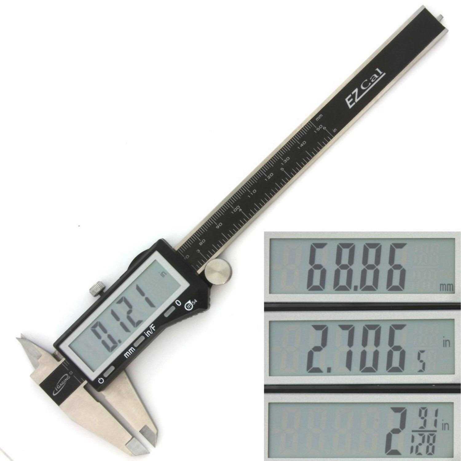 iGaging IP54 Electronic Digital Caliper 0-6 Display Inch/Metric/Fractions - Cheap Fitting