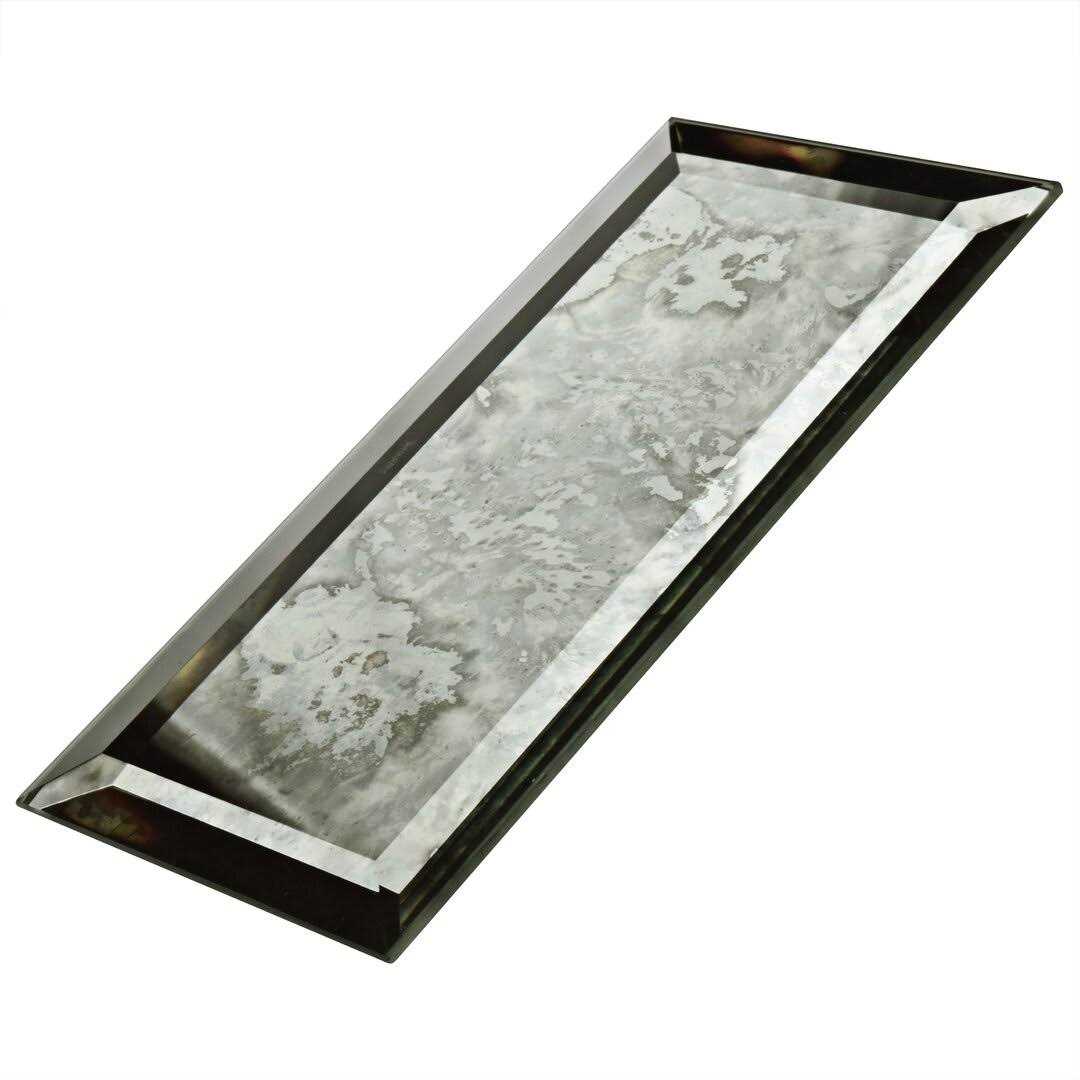 Lustre Beveled 3 x 6 Pressed Glass Singular Subway Tile Merola Tile - Cheap Fitting