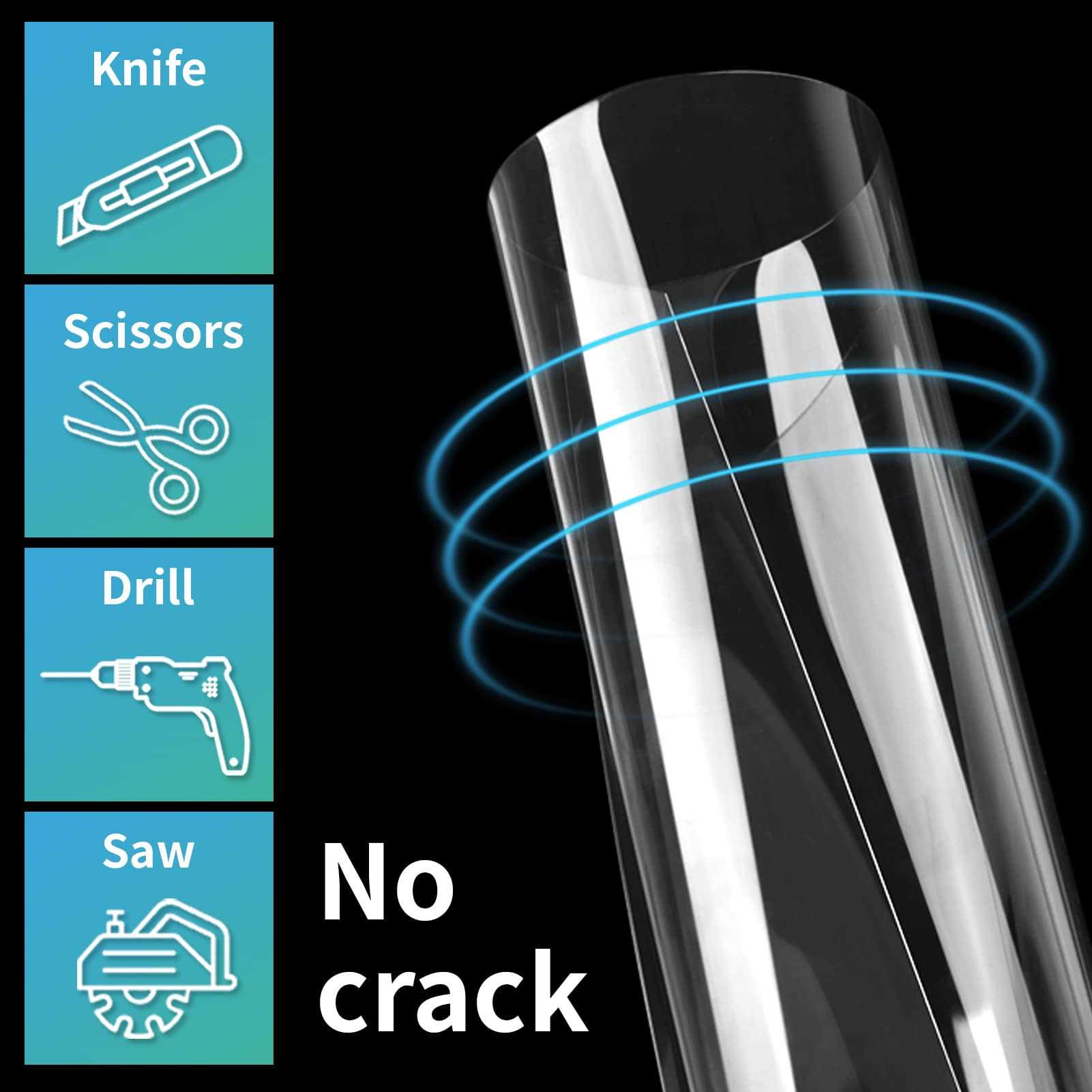 Art3d PET/Plexiglass Sheets Transparent Clear Flexible Plastic Sheet Panels for Craft - Cheap Fitting