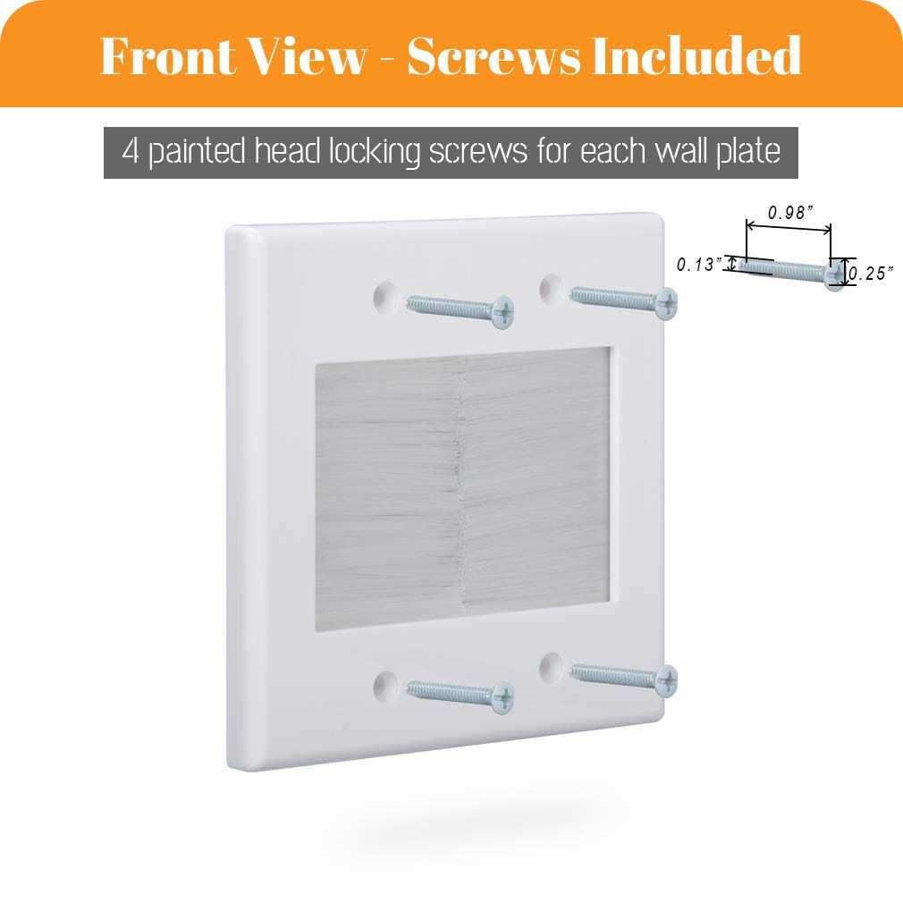 Kebulldola 2 Gang Brush Wall Plate Gang Cable Wall Plate Low Voltage Cables Wall - Cheap Fitting