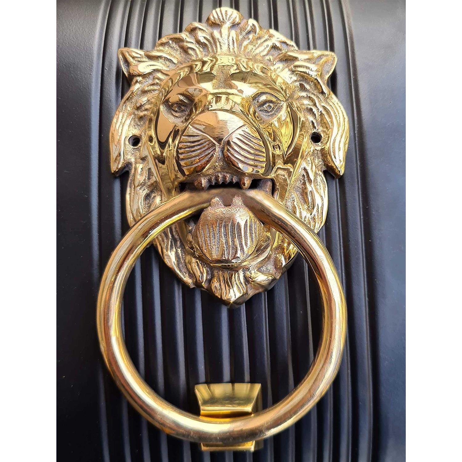 collectiblesBuy Authentic Vintage Brass Lion Door & Gate Knocker Handle Pull Door Accessories Home Decor - Cheap Fitting