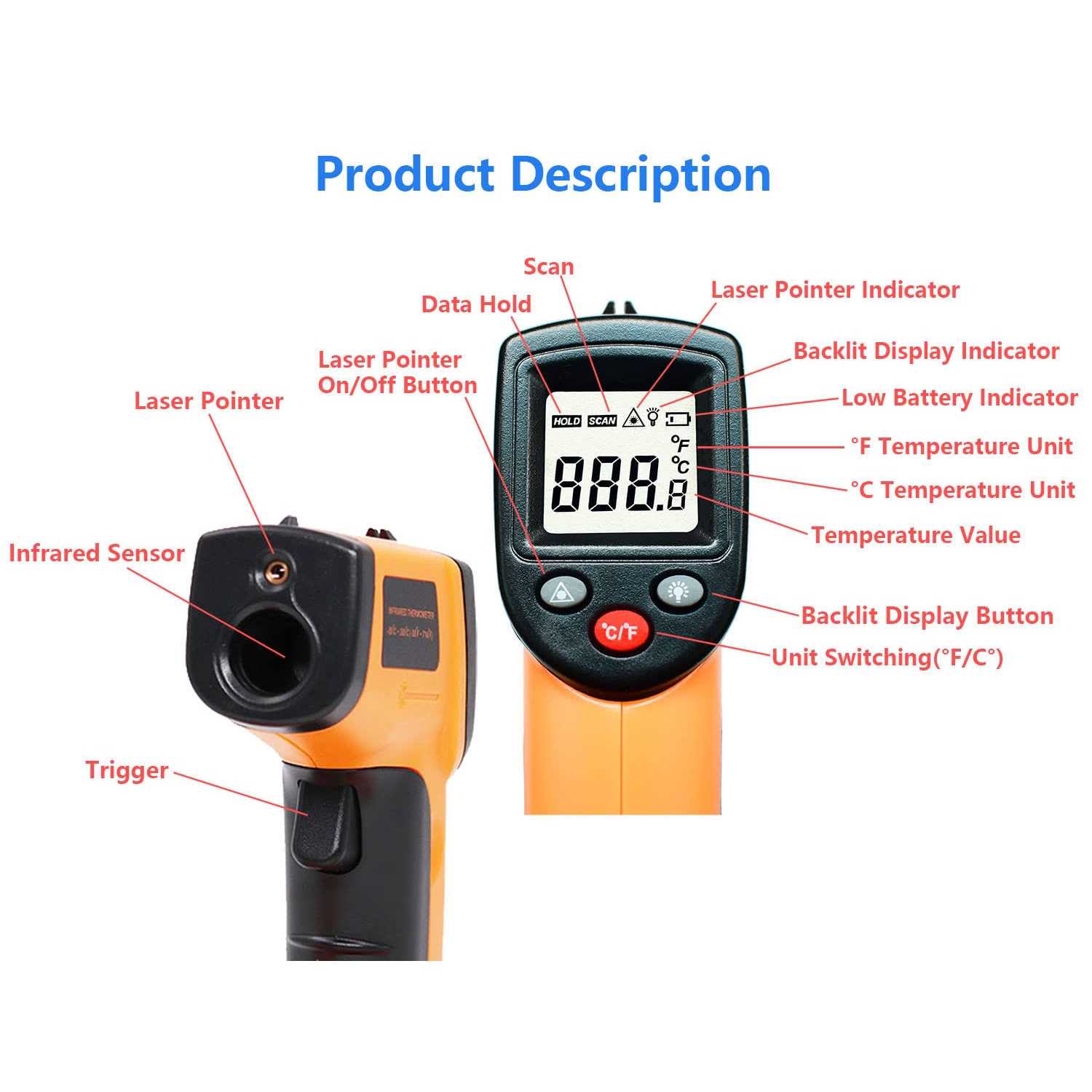 Infrared Thermometer Temperature Gun - Cheap Fitting