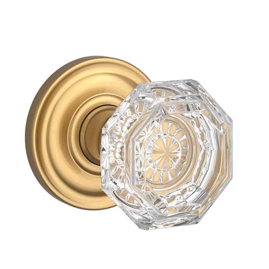 Crystal Passage Door Knob with Traditional Round Rose Baldwin PSCRYTRR003 - Cheap Fitting