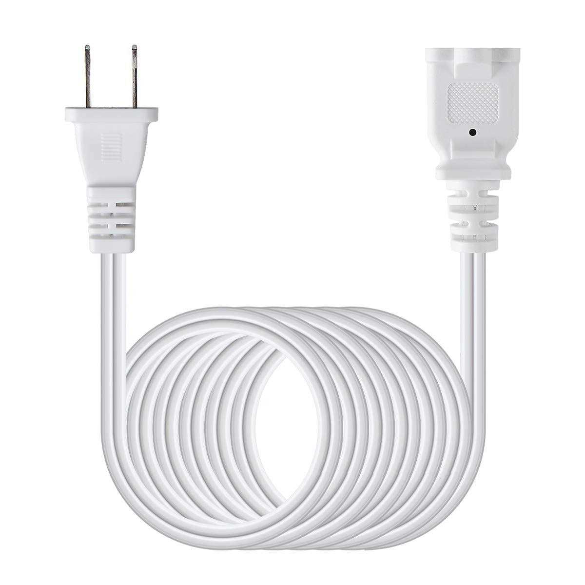 Vseer 2 Prong Extension Cord US AC 2-Prong Male and Female Power Cable Spt2 16AWG 13A/125V - Cheap Fitting