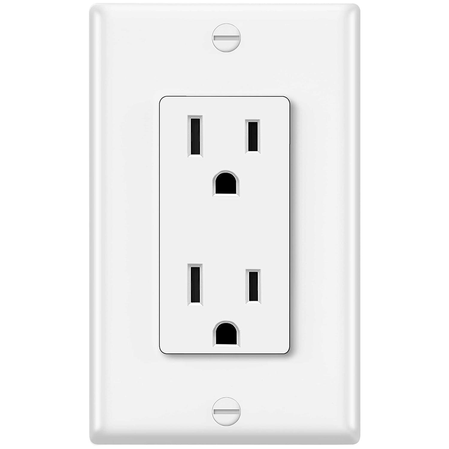 20 Pack ELECTECK Standard Decorator Electrical Wall Receptacle Outlet 15A 125V - Cheap Fitting