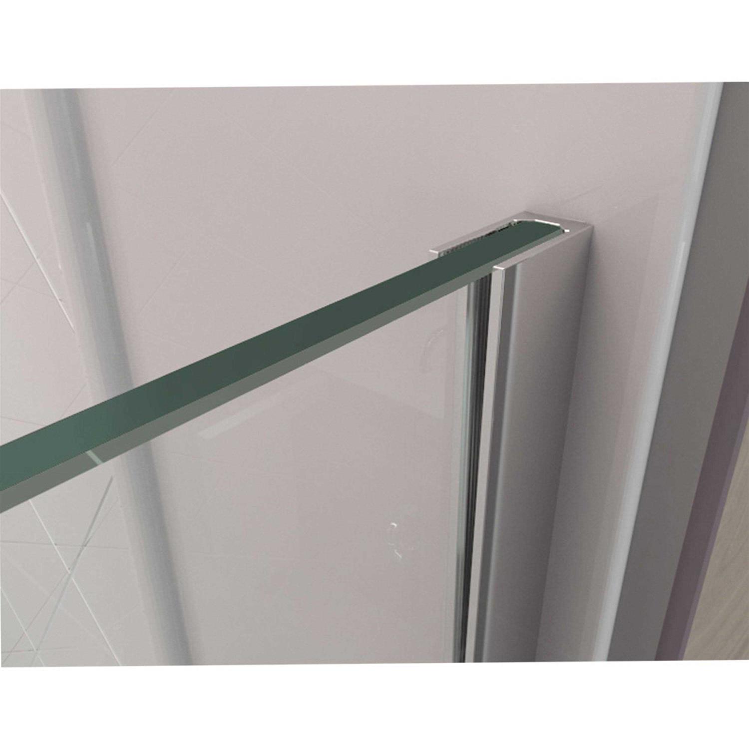 DreamLine SHDR-3734580-RT-01 58 H x 56-60 W x 30 D in. Aqua Swing Frameless Tub Door with Return Panel in Chrome - Cheap Fitting