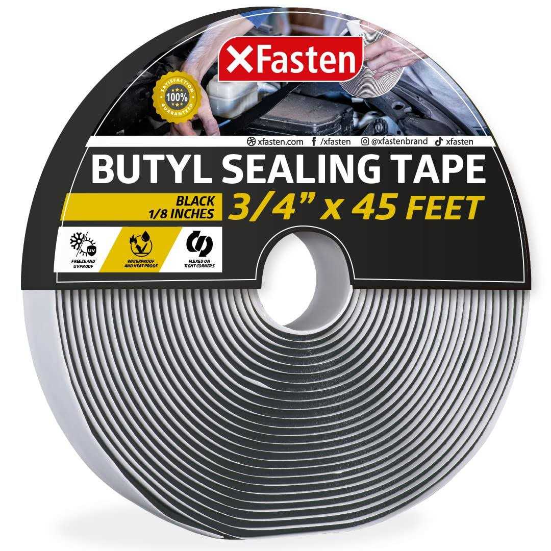 Xfasten Butyl Seal Tape 1/8-Inch x 3/4-Inch x 30-Foot Leak Proof Putty Tape for RV Repair, Window, Boat Sealing, Glass and Edpm Rubber Roof - Cheap Fitting