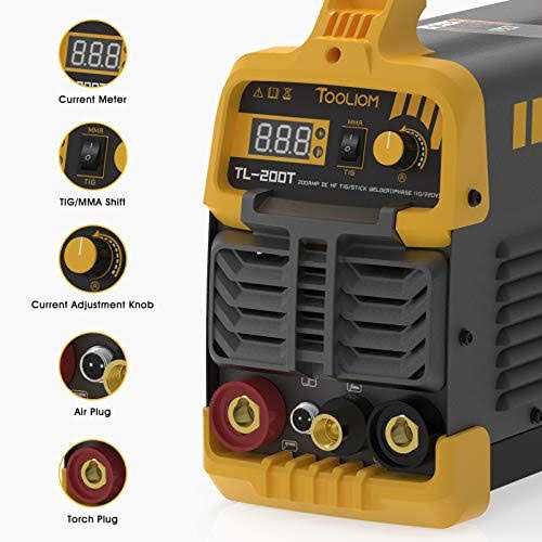 TOOLIOM 200A TIG Welder High Frequency TIG 110V/220V Dual Voltage TIG/Stick/Arc 2 in 1 IGBT Digital Inverter Welder TIG Welding Machine - Cheap Fitting