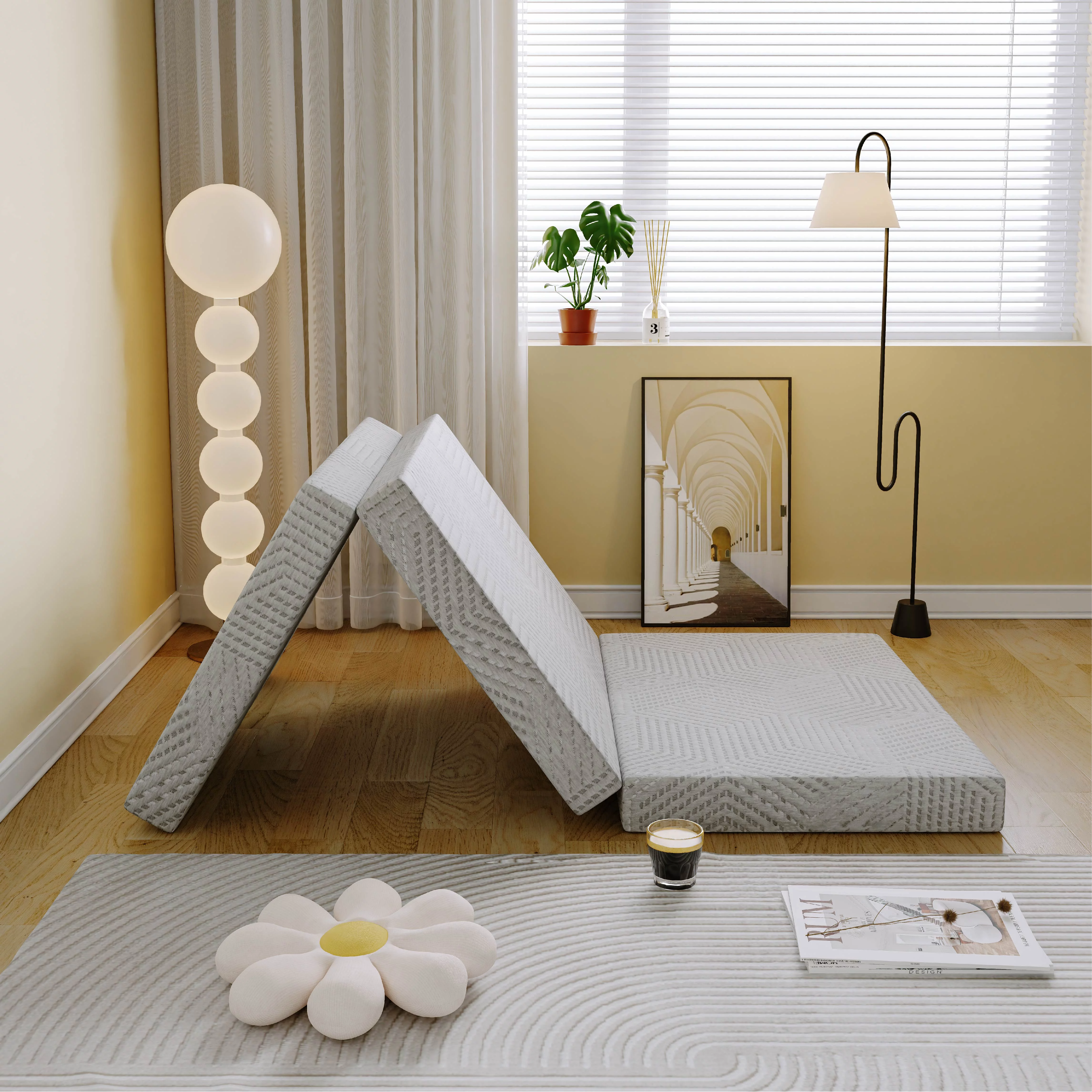 MLILY Ego 4 inch Tri Folding Memory Foam Mattress, Single Size Portable Guest Bed, Medium - Cheap Fitting