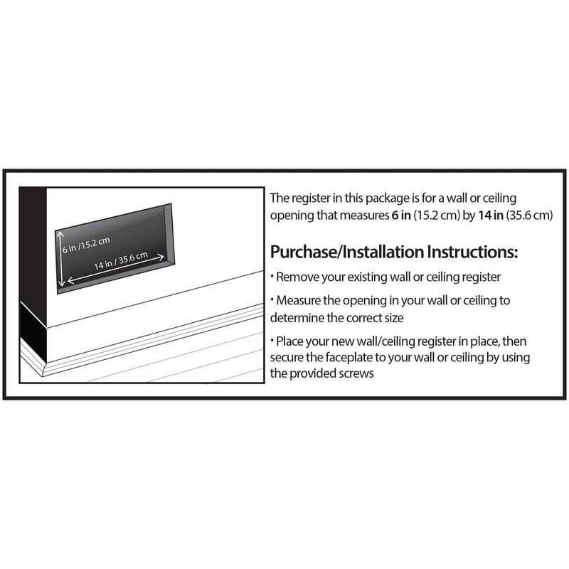 Decor Grates 6×14 Sidewall/Ceiling Register ST614-W - Cheap Fitting