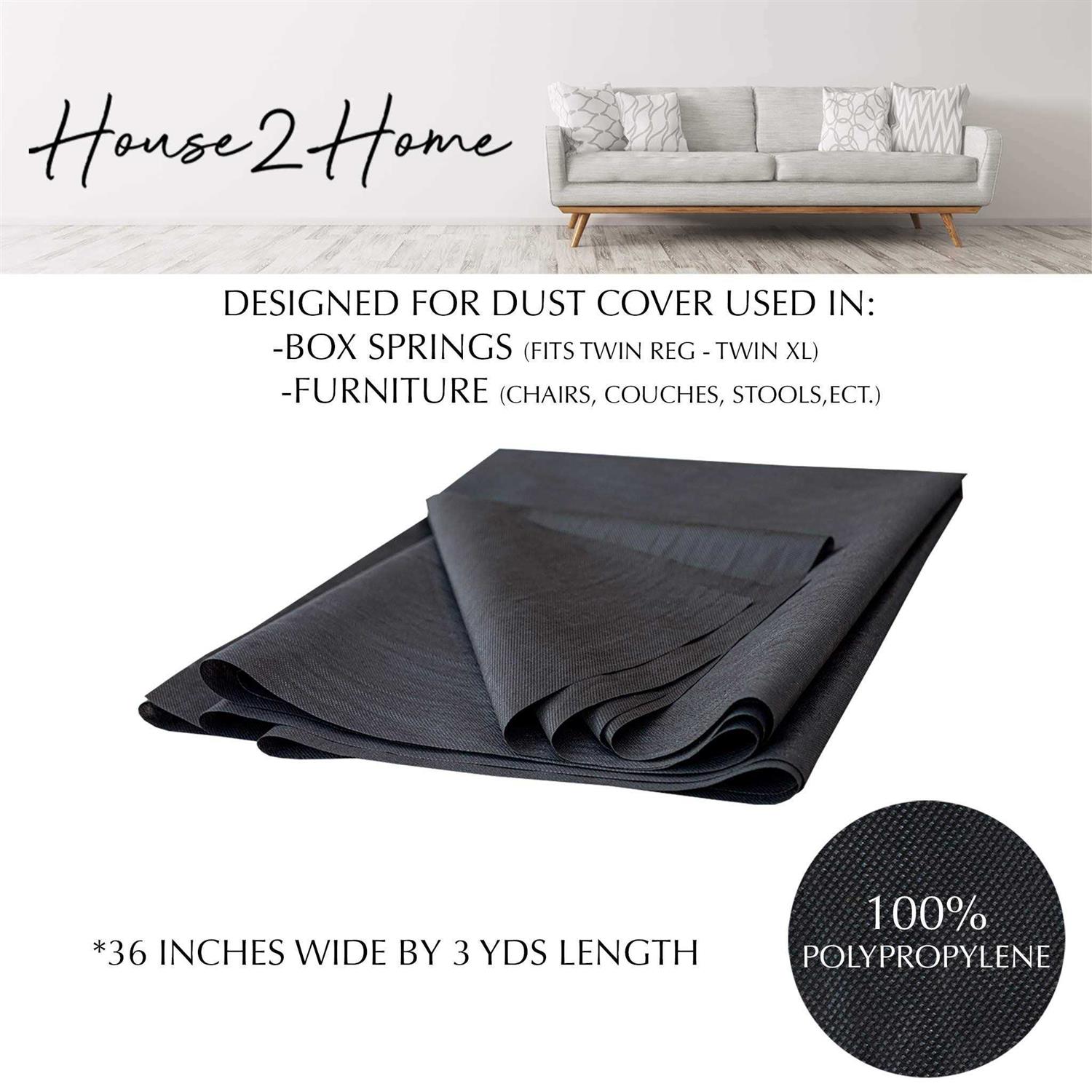 House2Home-US Upholstery Black Cambric Dust Cover for Furniture and Box Springs - Cheap Fitting