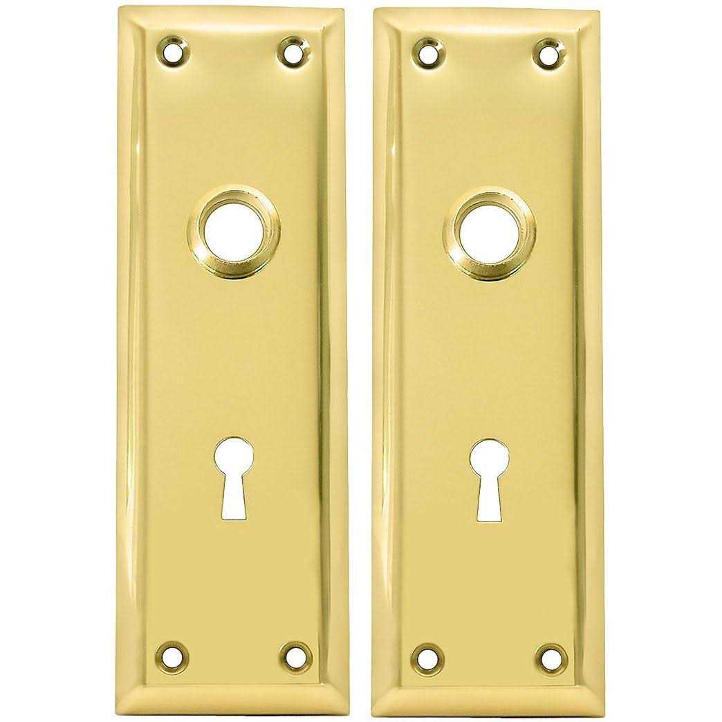 Kaba Ilco Pair of Brass Plated New York Style Back Plates with Keyhole 213-04-51 - Cheap Fitting