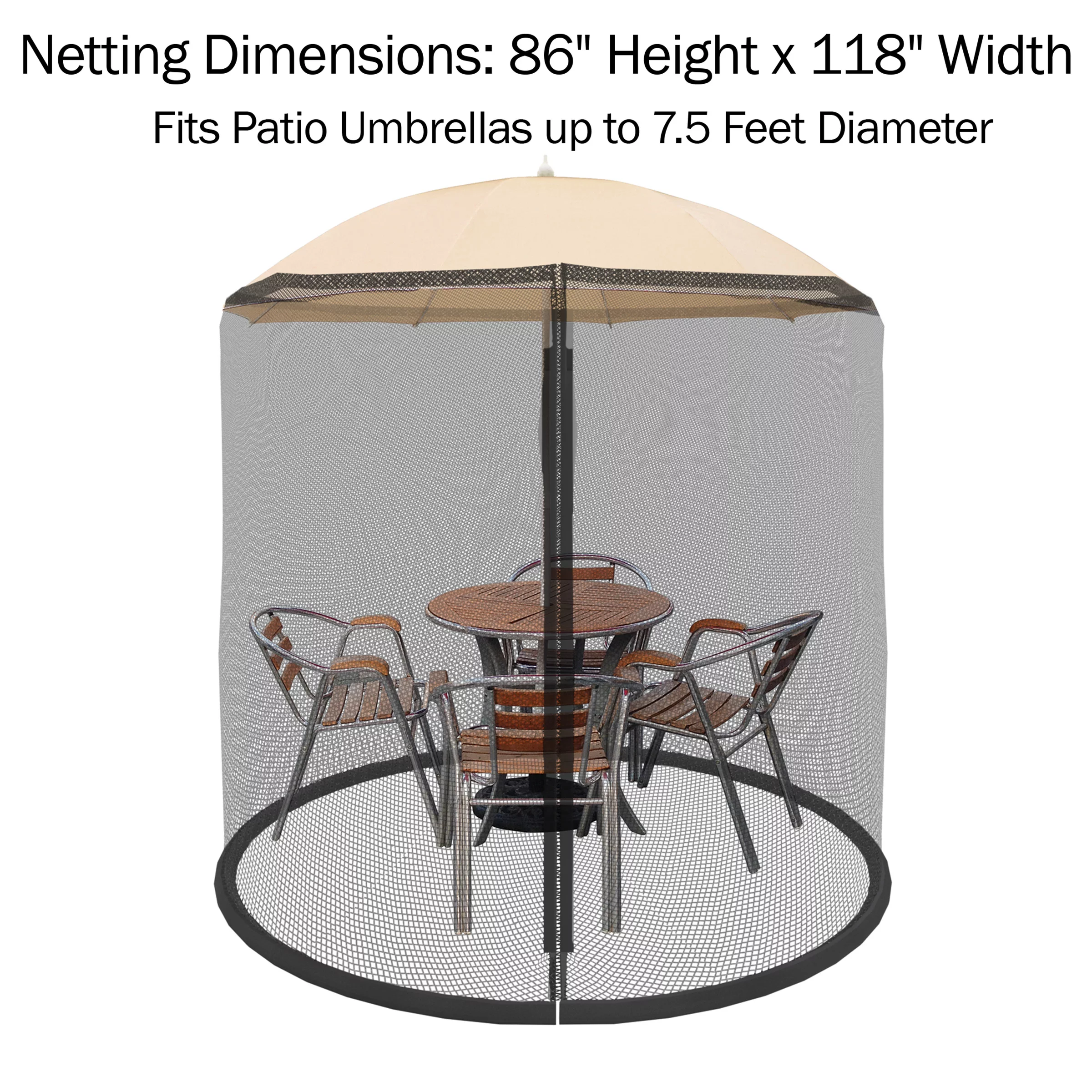 Pure Garden Mosquito Net for 7.5ft Patio Umbrellas with Weighted Bottom - Cheap Fitting