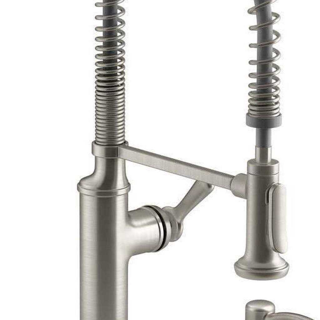 Kohler Sous Pro-Style Single Handle Pull Down Sprayer Kitchen Faucet in Vibrant - Cheap Fitting