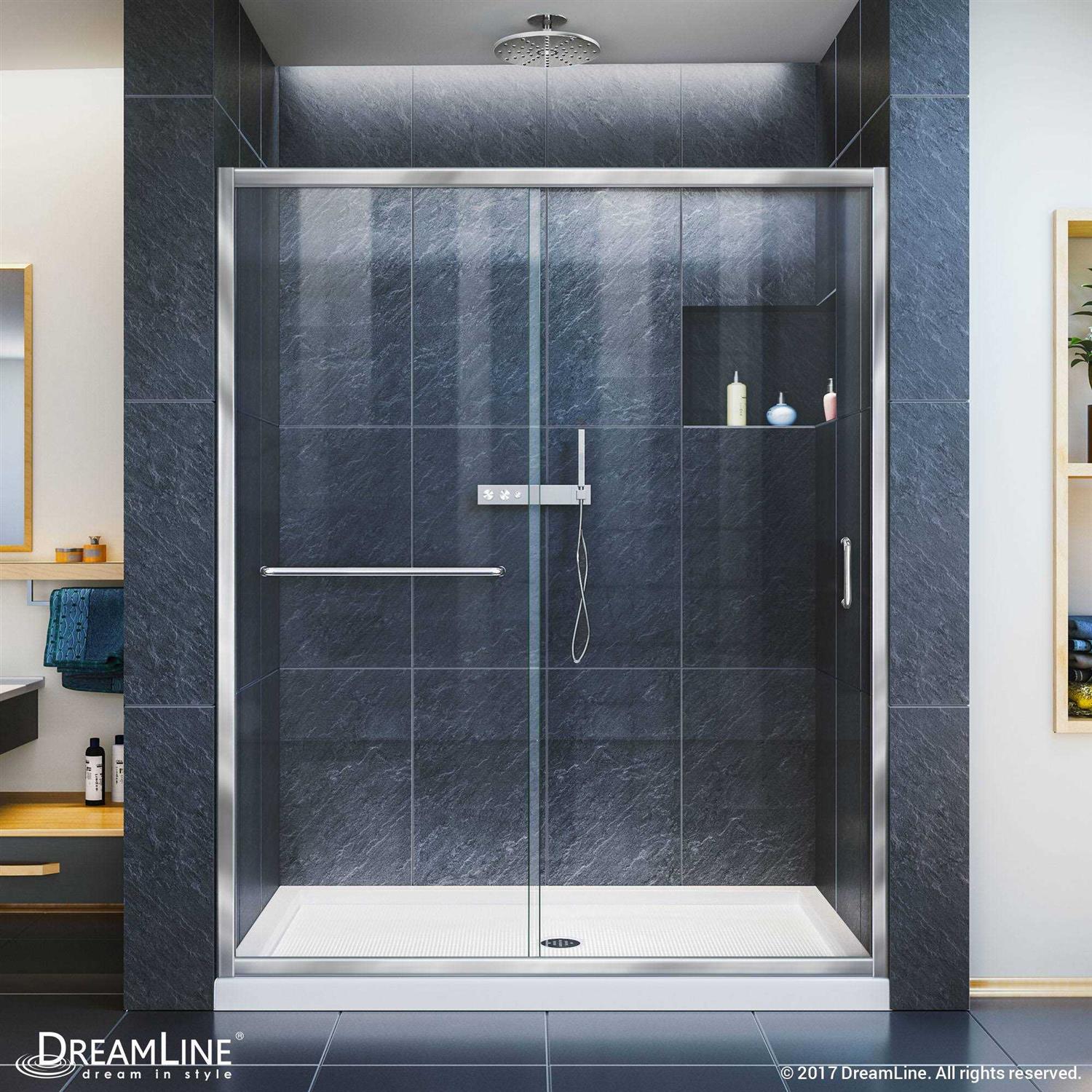 DreamLine Infinity-Z 50-54 in. W x 72 in. H Semi-Frameless Sliding Shower Door SHDR-0954720-06 - Cheap Fitting