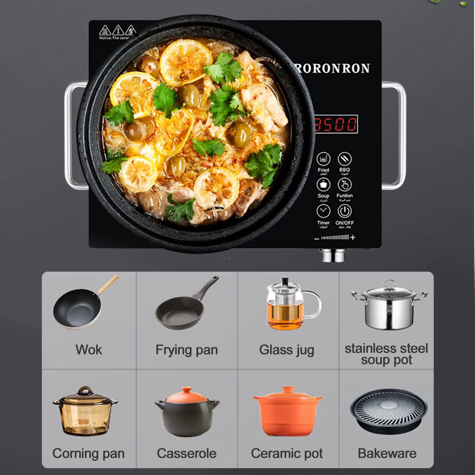 Wobythan Electric Hot Plate Infrared Induction Cooktop Stove 3500W Burner Ceramic Glass for Cooking - Cheap Fitting