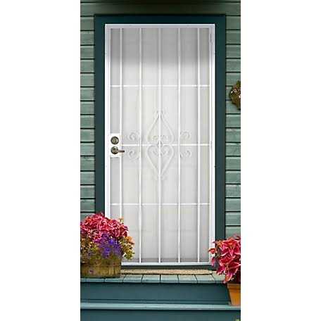 Titan 80 in. Su Casa White Surface Mount Outswing Steel Security Door with Expanded Metal Screen - Cheap Fitting