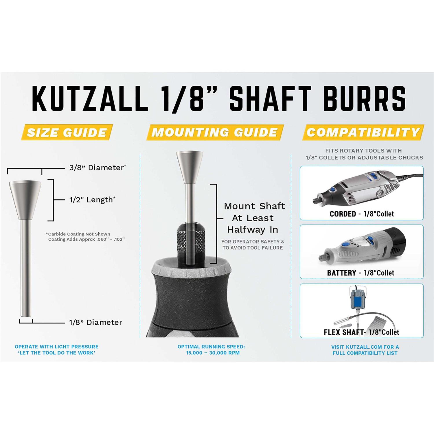 Kutzall Extreme Flame Burr 1/8 Shaft - Cheap Fitting