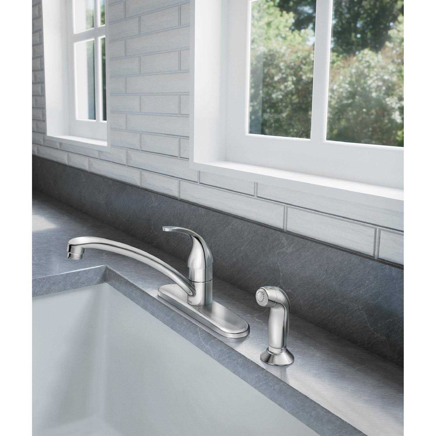 Moen Adler Chrome One-Handle Kitchen Faucet - Cheap Fitting