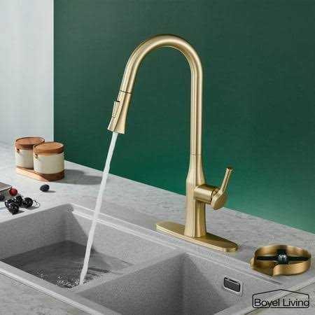 Boyel Living Single Handle No Sensor Pull Down Sprayer Kitchen Faucet with Deckplate Included and Glass Rinser BL-D3541-B - Cheap Fitting