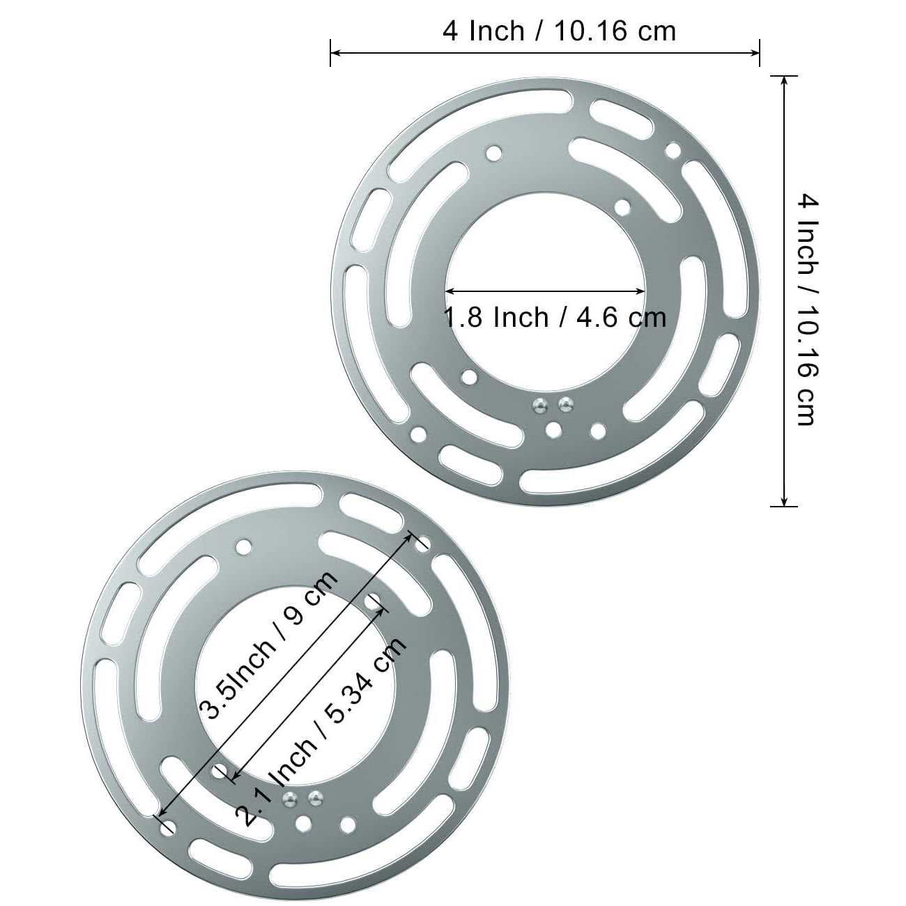 Qc 2 Pack Universal Light Fixture Mounting Bracket 4 Inches Diameter Steel Crossbar Plate with Ground Screw for Mount Wall Light - Cheap Fitting