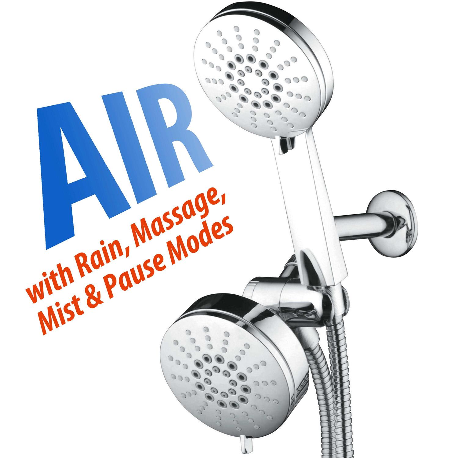 AirJet-500 3-in-1 High Pressure 34-setting Luxury Shower Combo with High-Velocity Flow Accelerator for More Power with Less Water! Extra-long 6 - Cheap Fitting