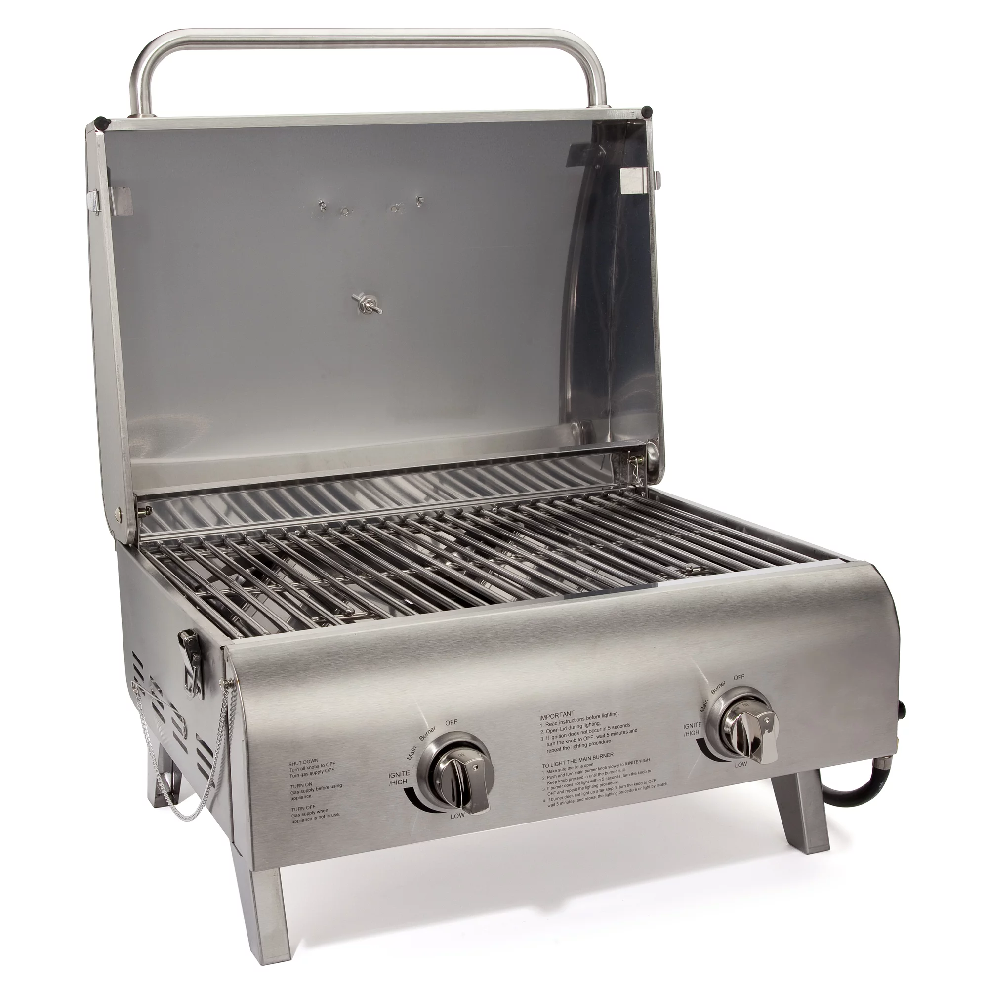 Cuisinart CGG-306 Chef's Style Stainless 2 Burner Tabletop Gas Grill, Silver - Cheap Fitting