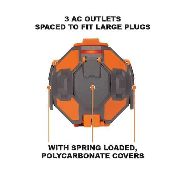 RIDGID 3-Outlet Power Ball Extension Cord Plus USB - Cheap Fitting