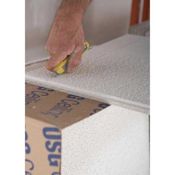 USG Ceilings 2 ft. x 4 ft. Radar High-NRC White Square Edge Lay-In Ceiling Tile - Cheap Fitting