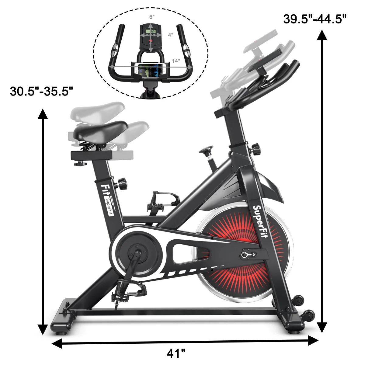 SuperFit Indoor Cycling Stationary Bike Silent Belt Drive Adjustable Resistance - Cheap Fitting