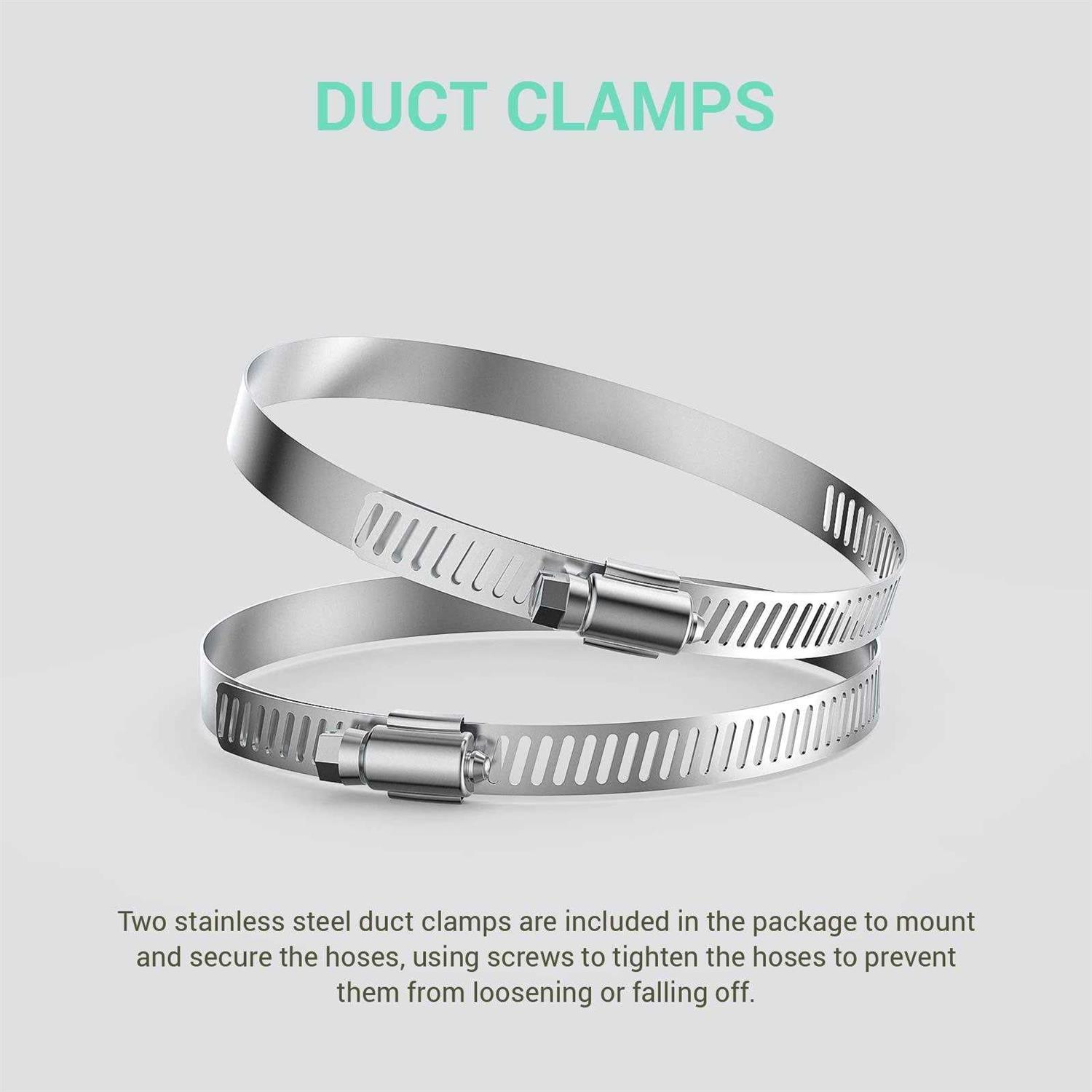 Drasum Dryer Vent Hose 4 Inch Easy-to-Install Duct with 2 Clamps – 4 Layer PVC and Aluminum Flexible Duct - Cheap Fitting