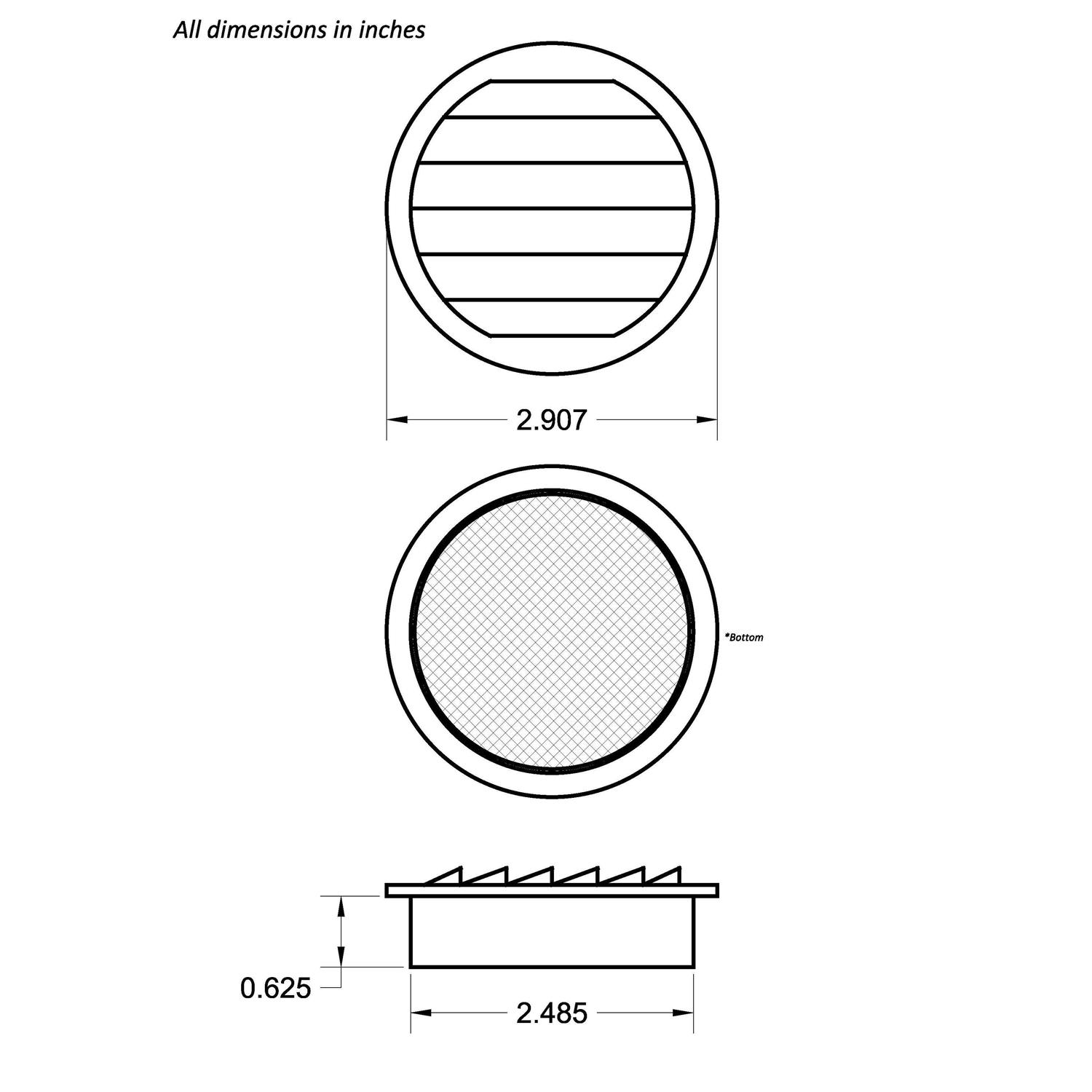 Round Copper Vent - Cheap Fitting