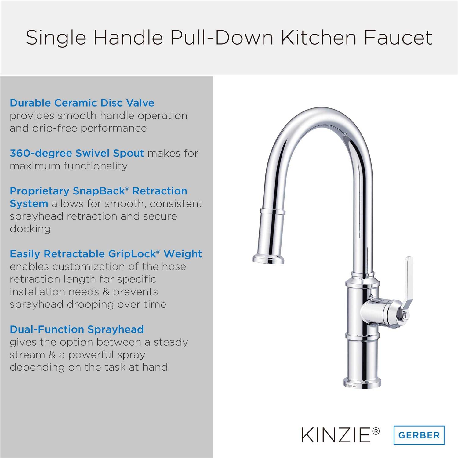 Danze Kinzie D454437BB Pull Down Kitchen Faucet - Cheap Fitting