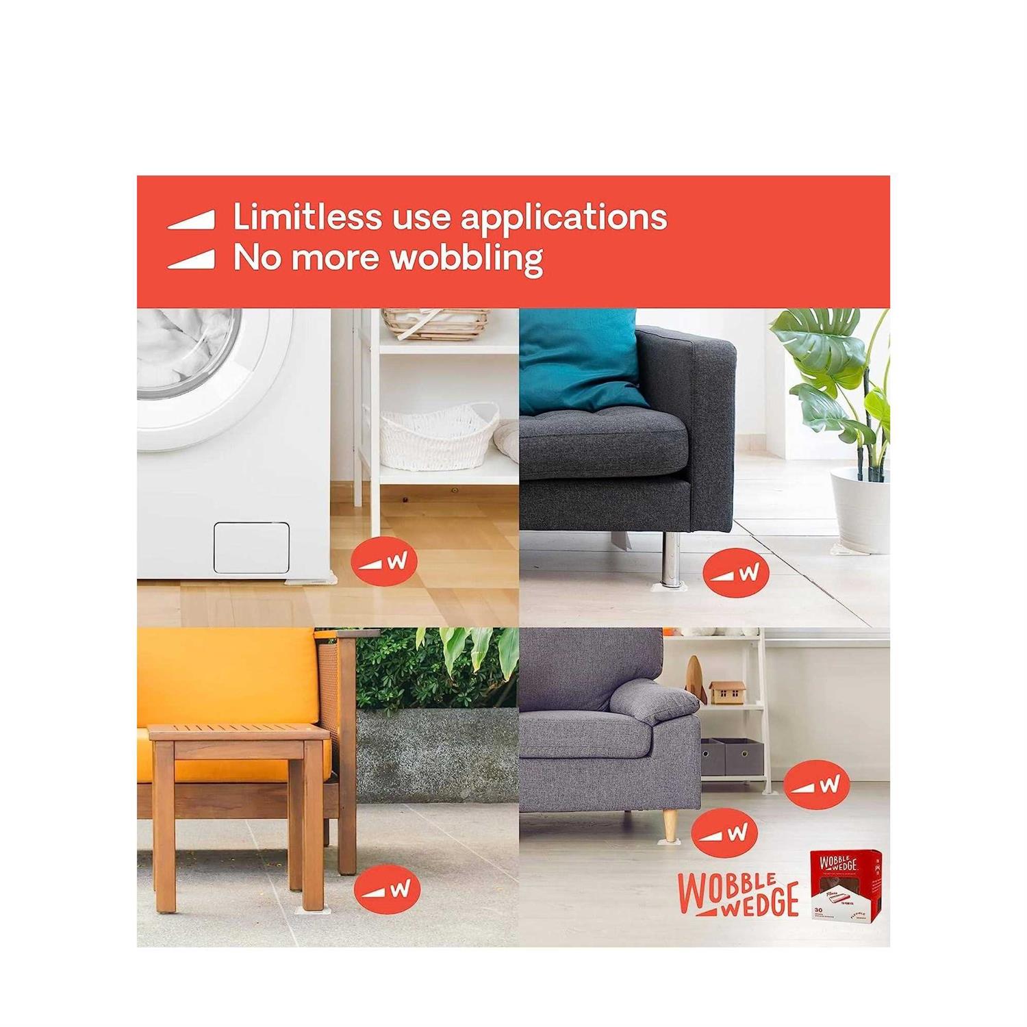 Wobble Wedges Flexible Plastic Shims, 30 Pack Multi-Purpose Shim Wedges for Home Improvement and Work - Cheap Fitting