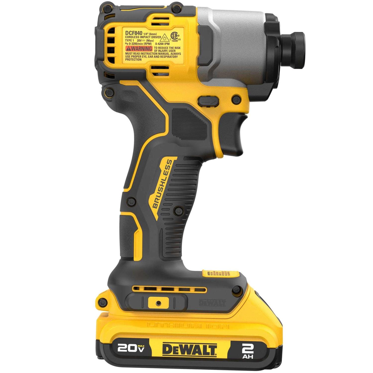 DEWALT 20V Max Brushless Cordless 1/4 in Impact Driver Kit DCF840D1 - Cheap Fitting